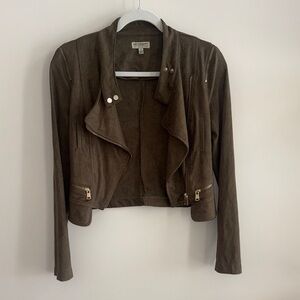 Necessary Clothing Brown Leather Jacket